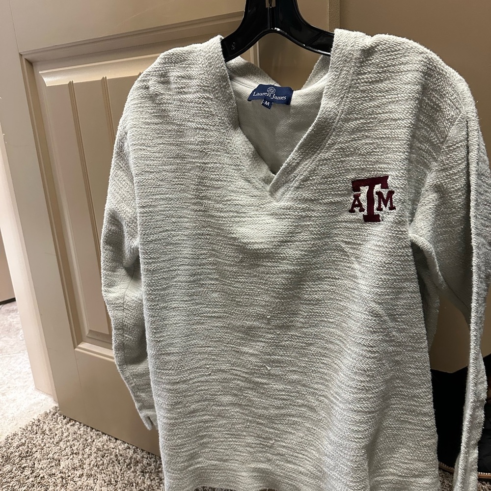 Texas A&M Lands' End Sweater - Light Gray